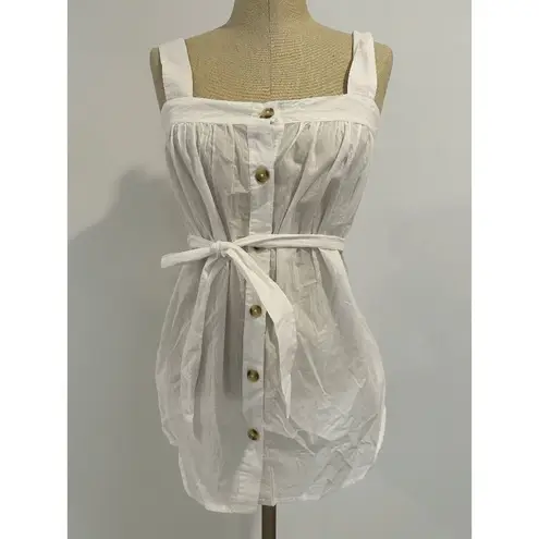 Motherhood Maternity Woven Button Front Maternity Tank Top 100% cotton White M