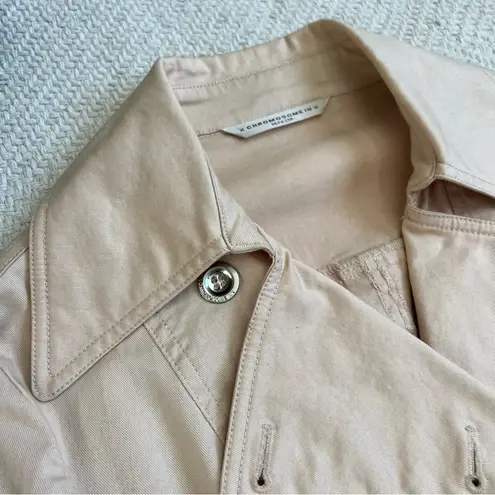 X Chromosome In X Tan Short Trench Coat Jacket