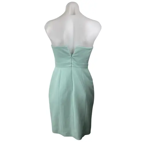 Aidan Mattox Aidan Women's Mint Green Strapless Bandeau Knee Length Zip Peplum Dress Size 0 - Image 2