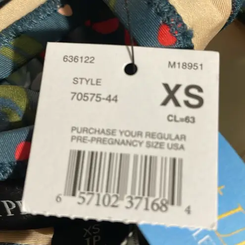 A pea in the pod 2 Piece Set Tankini Swimsuit Blue Green Floral XS NWT