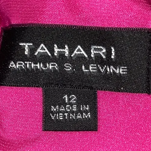 Tahari NWT WO SIZE 12 Elegant Pink Sequin SHEER Dress FULLY LINED BACK ZIPPER