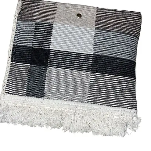 Loo Loo Bags Homemade Natural Boho Fringe Removable Tassel NWT Gray White 11” x