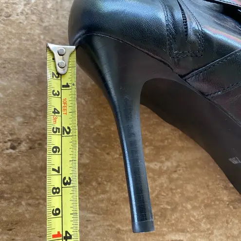 Ralph Lauren “Lorelei” Black Leather Stiletto With 2 Buckles Side  Size 7.5 B NW