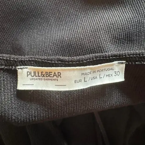 Pull & Bear Dress Black One Shoulder Mini Womens Size Large Tie Back Festival