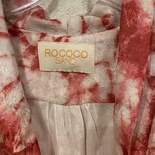 Rococo Sand Ava Ruffled Mini Dress Women's Size Small Rosewood NEW Pink