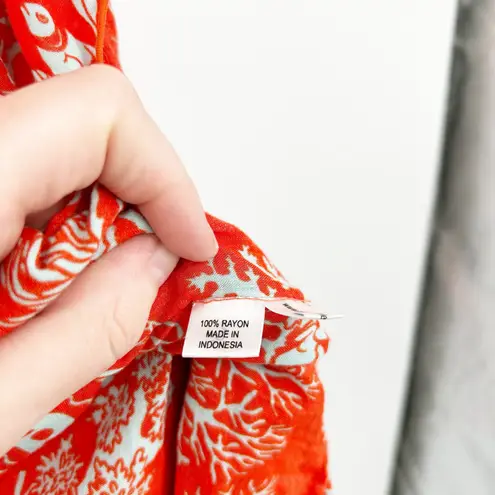 Pineapples Womens Hawaiian Beachy Fish Coral Print Kimono Cover Up Size M Red Size M