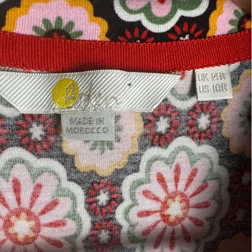 Boden USA Boden Fixed Floral Wrap Surplice Fit & Flare Dress Black Opulent Daisy Size 10R