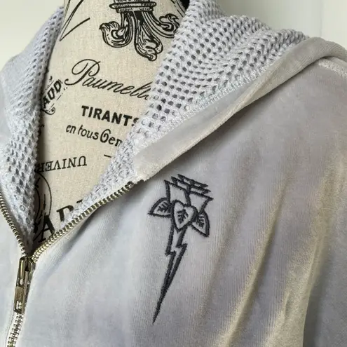 Electric & Rose Leo velour windbreaker sweater in ombré denim size S small