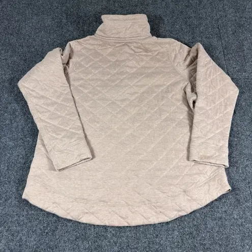 Marmot Roice Women's Quilted Pullover 1/4 Snap Button Down Sweater Size 1X Tan