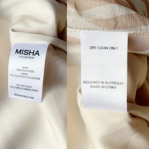 Misha Collection Jaylene One Shoulder Animal Print Cocktail Dress Women’s Size 2