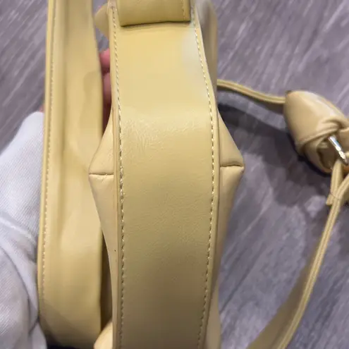 Maeve by Anthropologie Butter Yellow Geometric Boxy Crossbody Bag Faux Leather