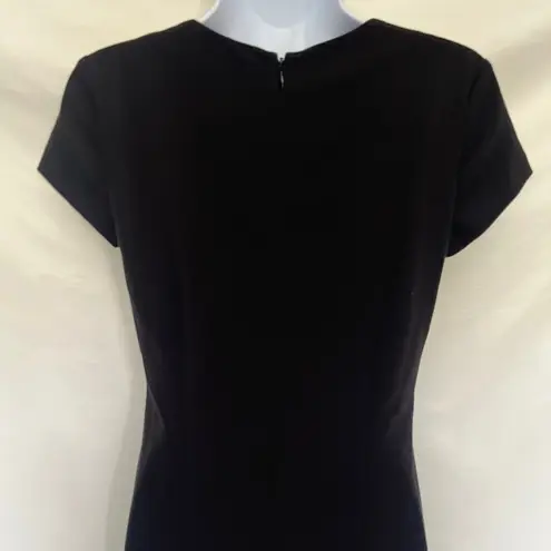 Shape FX Square Neck Sheath Dress Sz 2 Y2K Minimal Shapewear LBD Capsule Fitted Black