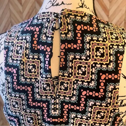 London Times Multicolor Medallion Halter Pleated Maxi Dress Size 8