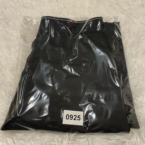 Mo&Co Logo High Waist Straight Leg Pants in Black Large