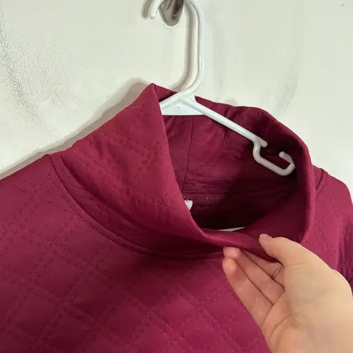 RBX Quilted cowlneck pullover tunic length hoodie burgundy hue size L Red Size L