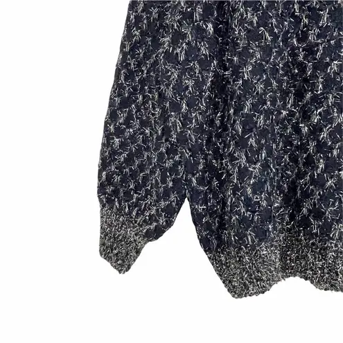 Raga NWOT Sweater Navy Silver Eyelash Size Small Party Holiday Bohemian Dressy