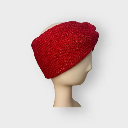 Headband Knitted Adult Women Boho Winter Handmade Band Warm Ear Warmers Turban Red