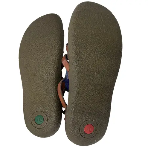 Kickers Women's Brown Leather Gladiator Sandals Back Zip Strappy Retro Boho 41 Size 9