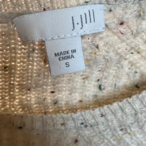 J. Jill Cable Knit Confetti Cream Tunic Sweater Ivory Size Small Braided Coastal