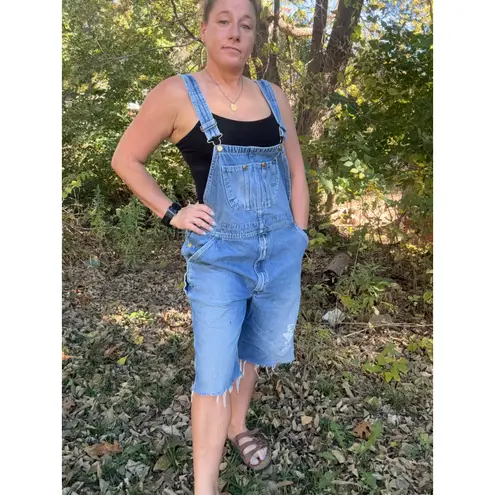Lee Vintage  Cutoff Overalls Shortalls Faded Worn In Farm Cottage Fits womens LG