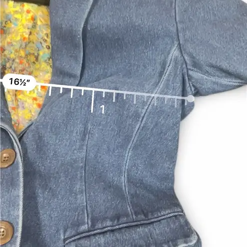 Rachel Roy RACHEL Denim Peplum Style Two Button Blazer size small