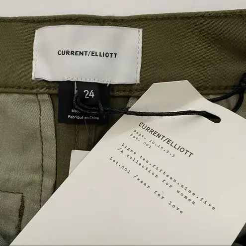 Current/Elliott  The Side Stripe Confidant Pants in Clean Army Size 24 NWT