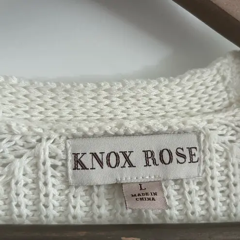Knox Rose  Chunky Knit Cardigan Cream Size L