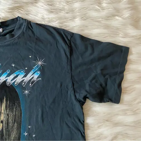 Free People  Black Silver Aaliyah One in a Million Oversized Relaxed T-Shirt Sz M