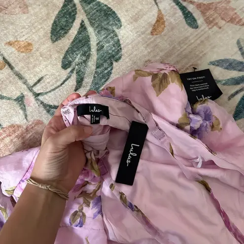 Lulus LULU’S Romantic Marvel Light Pink Floral Print Halter Neck Maxi Dress