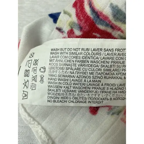 Somedays Lovin Open Draped Back Size XS White Floral Blouse Long Sleeve