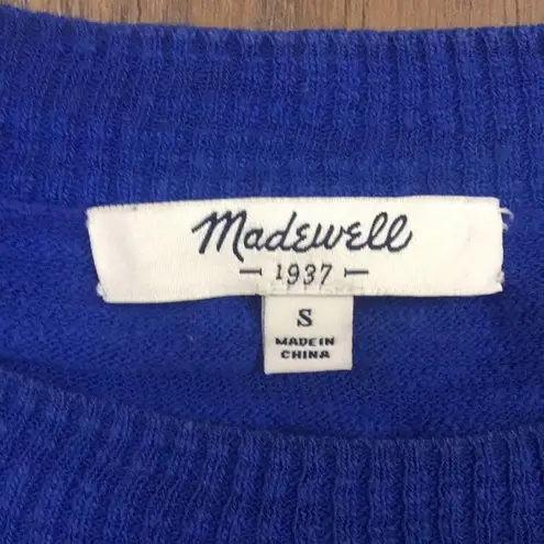 Madewell  Royal Blue Wide Striped Crewneck Sweater