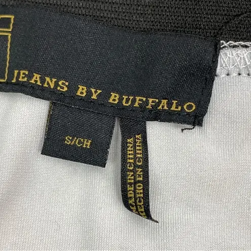 i Jeans by Buffalo Laser Cut Pencil Skirt Black White Small