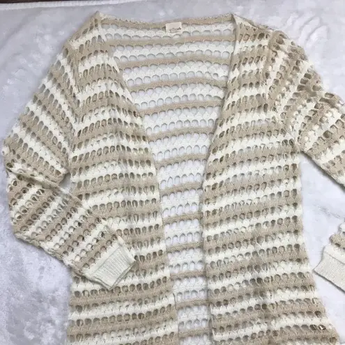 Listicle  Neutral Cardigan Duster Women's M/L Open Knit Mohair‎ Polyester Boho