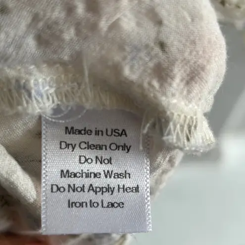 Fait Par Foutch Francesa Mini Dress Vintage Iris Floral Ivory Blue Size Small White