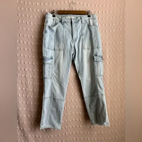 KanCan Felicity High Rise Slim Straight Leg Cargo Pants Sz 13/30‎ Blue