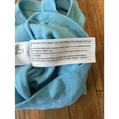 Hollister  Turquoise High Neck Tank Women XS Ribbed Crop Must‎ Have Collection