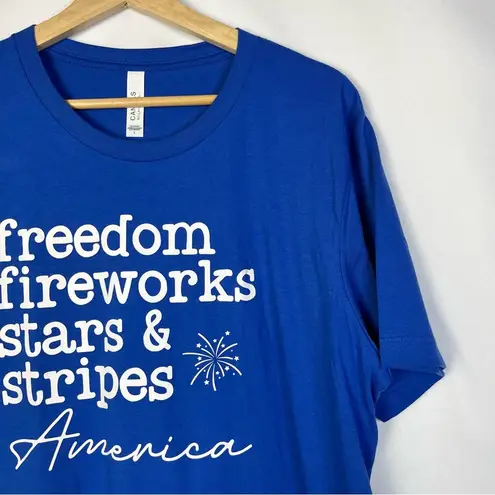 Boutique  Royal Blue July 4th USA America Short Sleeve T-Shirt L
