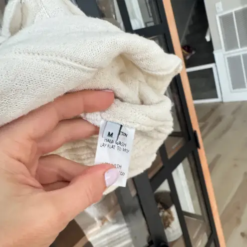 Jen's Pirate Booty  cropped top Gauze Cream Tie Front tank knot bow cotton beige