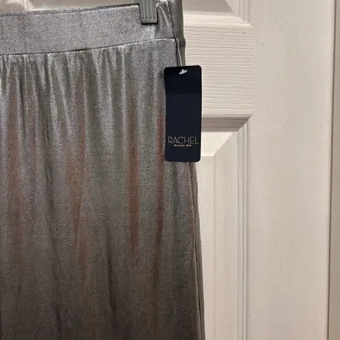 NWT Rachel Roy Iggy Silver Metallic Pencil Skirt L Holiday Party Elastic Waist Size L