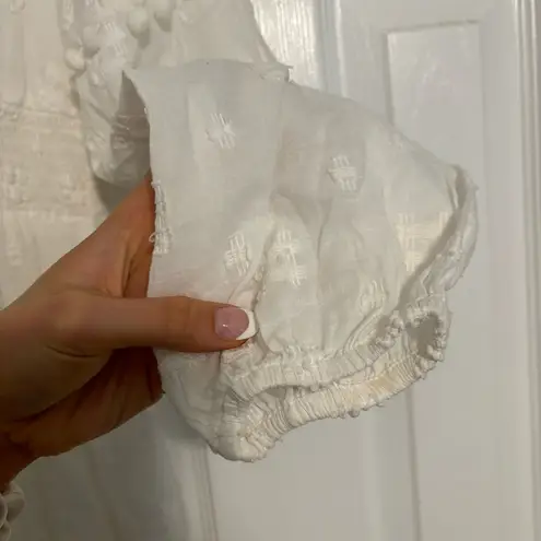 Sail To Sable Embroidered Pom Pom Midi Dress White