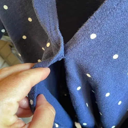 Old Navy  tie front short sleeve shirt blue white polka dot XS