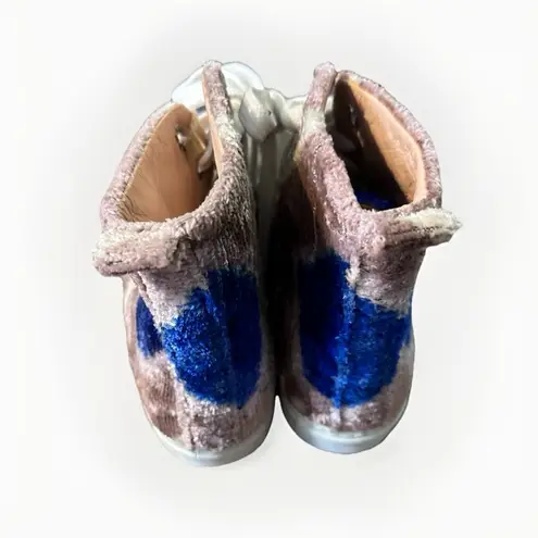 Elysian‎ By Emily Morrison Silk Velvet Cobalt High Tops Shoes 37/6.5 Blue