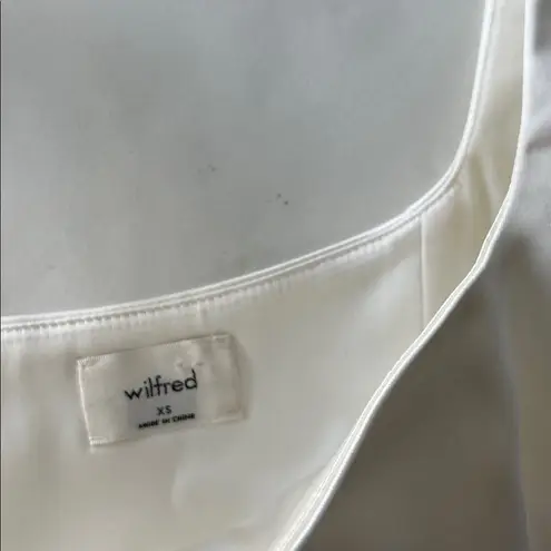 Aritzia x Wilfred Shine Bustier Satin Crop Top XS White