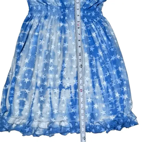 Victoria's Secret Y2K  PINK Coquette‎ Tie-Dye Blue White Stars Babydoll Dress L