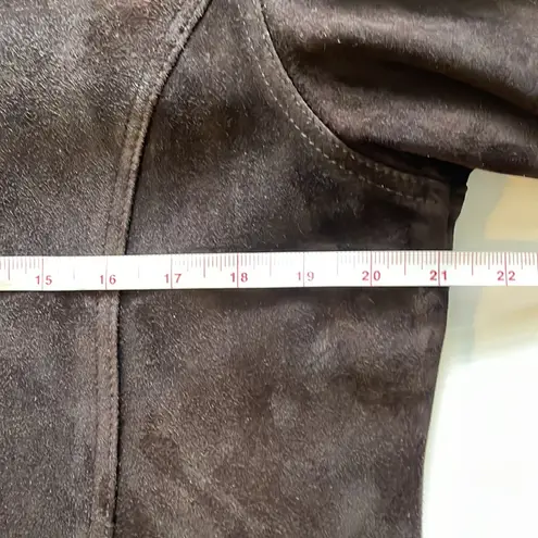 Whet Blu Brown Suede Leather Jacket Soft Buttons Pockets Fully Lined Flaw Size undefined