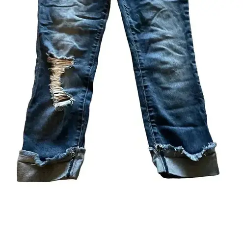 sts blue Distressed Mid Rise Straight Leg Capri Jeans Denim Junior Pants SZ 7