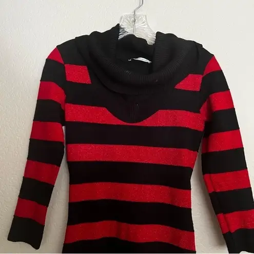 Hera Collection Striped Cowl Neck Sweater Dress Size: S