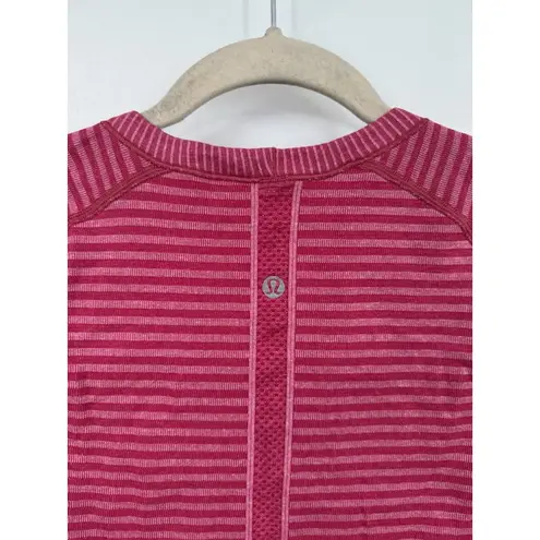 Lululemon Swiftly Tech Tee Women 6 Berry Heathered Athletic Yoga Running Workout Pink