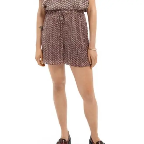 Scotch & Soda Printed High Waist Drawstring Bermuda Burgundy Shorts size M NWT