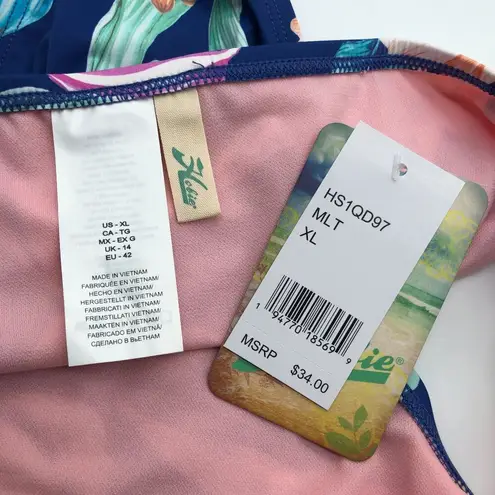 Hobie Surf Shop Crochet Spliced Hipster Bikini Swimsuit Bottom Blue Colorful XL